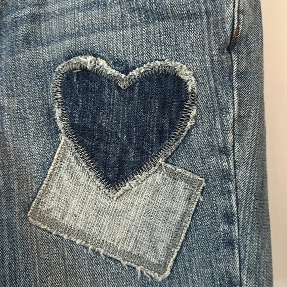 Juniors Zana Di Denim Patchwork Shorts Size 7 - Picture 3 of 7